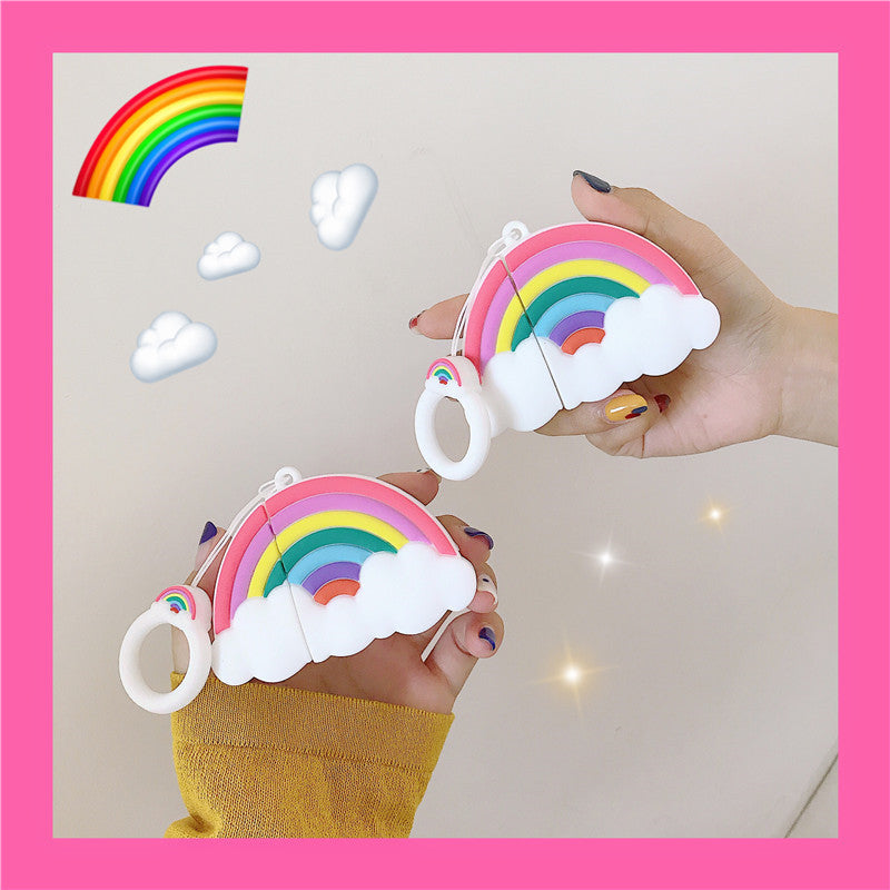 AirPods Schutzhülle – Regenbogen Wolke aus Silikon