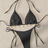 Damen Bikini – elegantes Split-Swimsuit Set in Schwarz oder Weiß