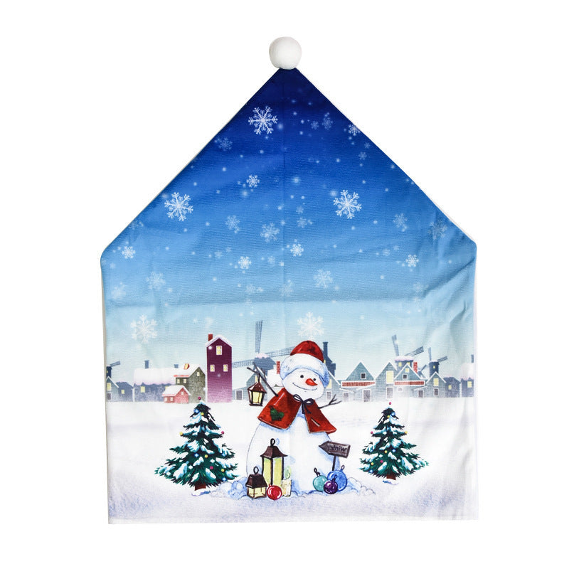 Weihnachts-Stuhlhussen mit Cartoon-Motiv – festlich & dekorativ