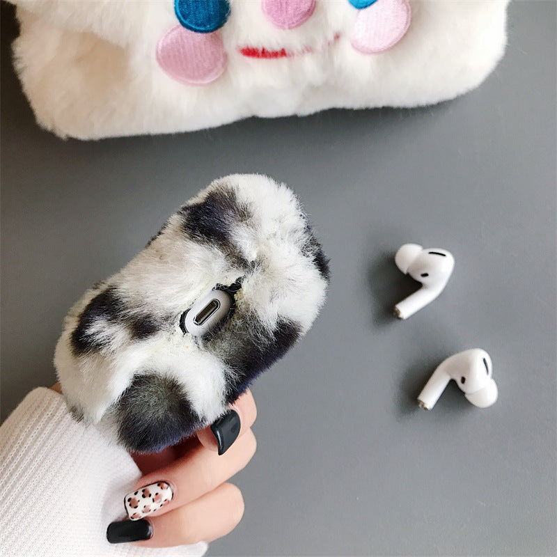 AirPods Schutzhülle – Plüsch Leopard Print