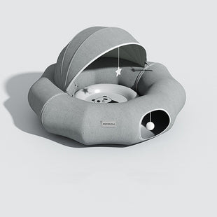Luxuriöses Katzen-Tunnelbett – Komfort & Spielspaß