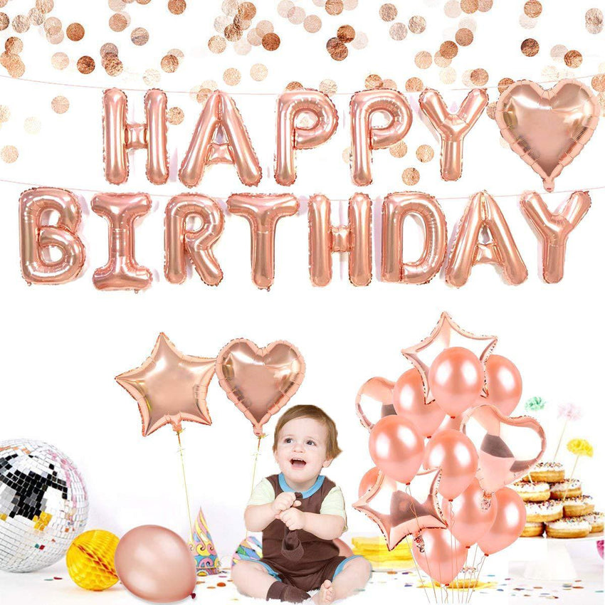 Alles Gute zum Geburtstag Ballon Set – Feierliche Deko in edlem Roségold